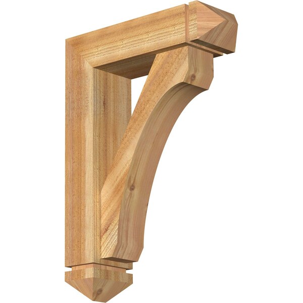 Ekena Millwork Legacy Arts and Crafts Rough Sawn Bracket w/ Offset Brace, Western Red Cedar, 6"W x 20"D x 28"H BKT0604X20X28LEC03RWR - main